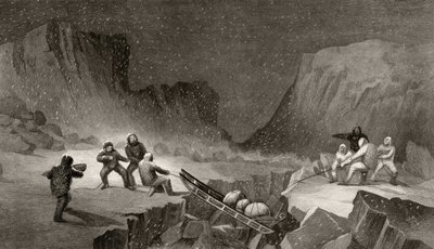Crossing the Ice Belt at Coffee Gorge, engraved by R. Hinshlewood, from 
